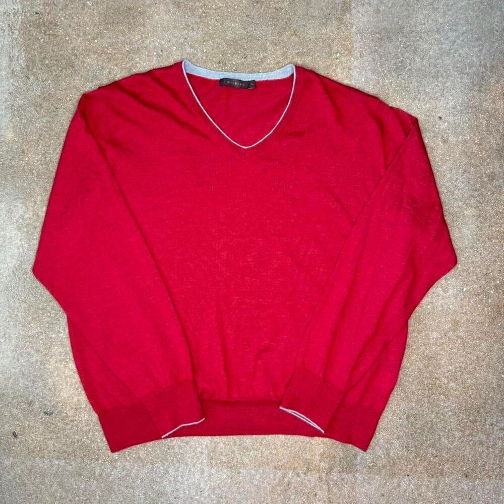red‎ cashmere blend v neck sweater minimal luxury
